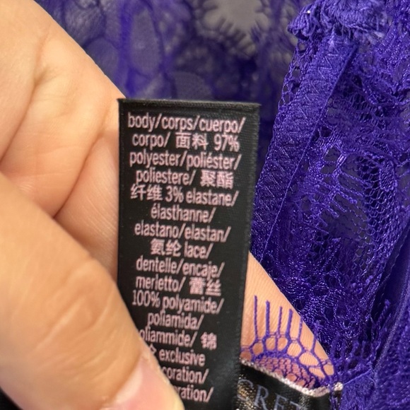 Victoria's Secret NWOT Elegant Purple Lace Chemise Slip Size Medium - Picture 8 of 9